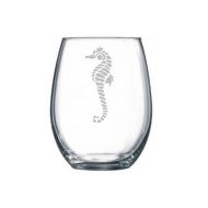 GlassCannons Seahorse Beach Decor Wine Glass Gift