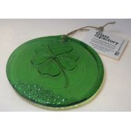 GlassReFactory Recycled glass Four Leaf Clover suncatcher, green four leaf clover ornament, window art