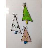 Glassartstudios Stained Glass Christmas Tree Ornament - Made to Order | Secret Santa | Gift tag