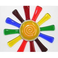 Glassworksnorthwest Glassworks Northwest - Brilliant Rainbow Daisy Suncatcher - Fused Glass Suncatcher