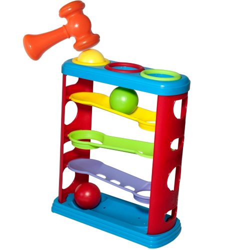  [아마존 핫딜] Gleeporte Pound a Ball Toy for Toddlers with 6 Bonus Stacking Cups, Hammer and Ball Pounding Montessori Toys for Babies, Fun Learning Developmental Toys for 1, 2, 3-Year-Olds, Best Toddler B