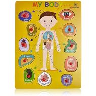 [아마존베스트]Gleeporte Wooden Peg Puzzle, My Body - Inside - Learning Educational Pegged Puzzle for Toddler & Kids (11 pcs)