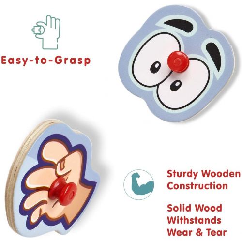  [아마존베스트]Gleeporte Wooden Peg Puzzle, My Body - Outside - Learning Educational Pegged Puzzle for Toddler & Kids (10 pcs)