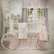 Glenna Jean Contessa Quilt, Crib Skirt, Sheet Set, Pink, Cream, Floral, Fancy, Unique, Princess