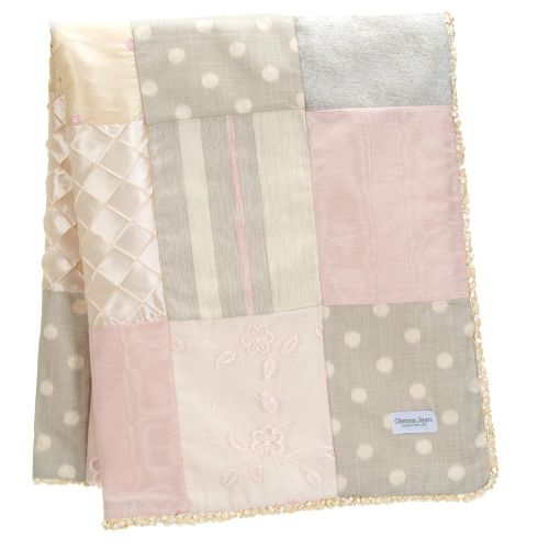  Glenna Jean Contessa Quilt, Crib Skirt, Sheet Set, Pink, Cream, Floral, Fancy, Unique, Princess