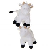 Glenna Jean 2 Pack of white Bulls Crib Mobile Attachments | Hanging Plush Animal Decorations for Baby Girl or...