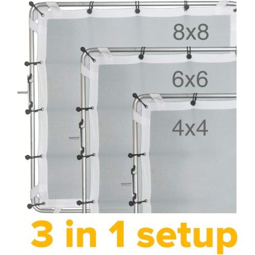  [아마존베스트]Glide Gear BFS 100 Photography Video Butterfly Frame 3 in 1 Collapsible Silk Scrim Diffuser 4x4 / 6x6 / 8x8