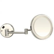 Nameeks AR7703-SNI-3x Glimmer Round Wall Mounted 3x Magnification Makeup Mirror with LED, Satin Nickel
