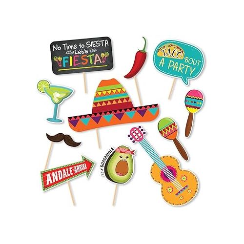  Fiesta Theme Photography Backdrop & Studio Props Kit, Cinco De Mayo Party Decorations, Mexican Photo Booth Background for Pictures, Summer Pool Mexicana Birthday Party Supplies