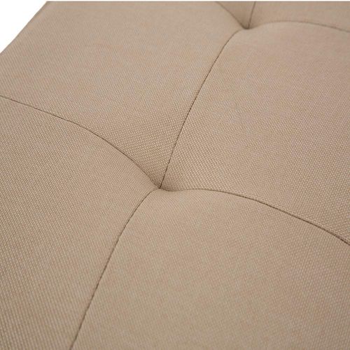  Glitzhome Foldable Linen Storage Ottoman Storage Cubes with Padded Seat Foot Rest, Cream