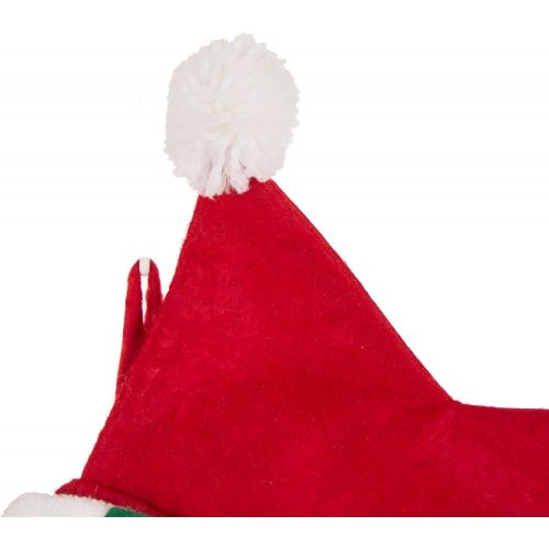  glitzhome 22 L Handmade Hooked 3D Dog Christmas Stocking for Family Holiday Season Party Decor