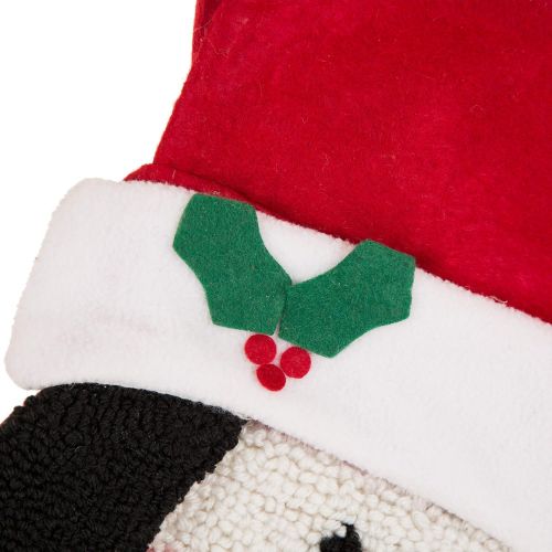  glitzhome 22 L Handmade Hooked 3D Dog Christmas Stocking for Family Holiday Season Party Decor