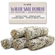 인센스스틱 GloFX White Sage Bundle - 5 Pack - 4 Inches Sustainably Harvested California Smudge Stick Wand for Spiritual Incense Sticks Burning Aromatherapy Energy Cleansing Bundles Healing an