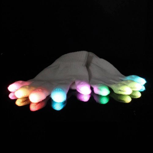  GloFX Gel Glove Set - Light Up Rave EDM 9 Mode LED Gloves