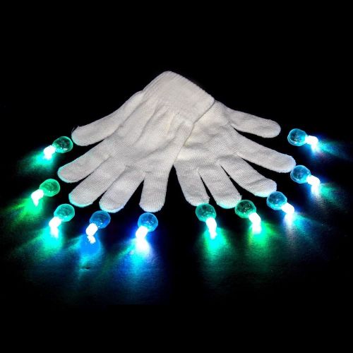  GloFX Gel Glove Set - Light Up Rave EDM 9 Mode LED Gloves