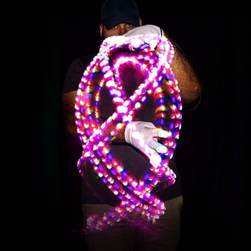  GloFX Gel Glove Set - Light Up Rave EDM 9 Mode LED Gloves