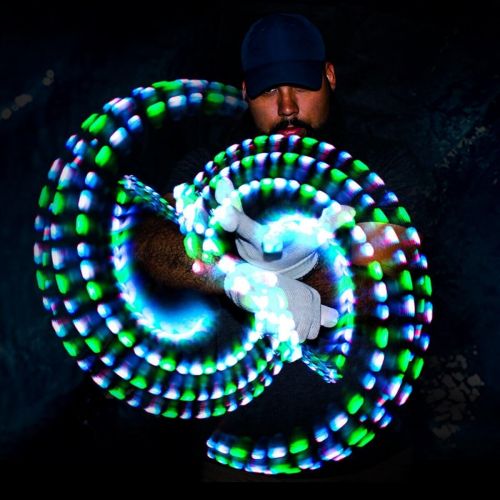  GloFX Gel Glove Set - Light Up Rave EDM 9 Mode LED Gloves