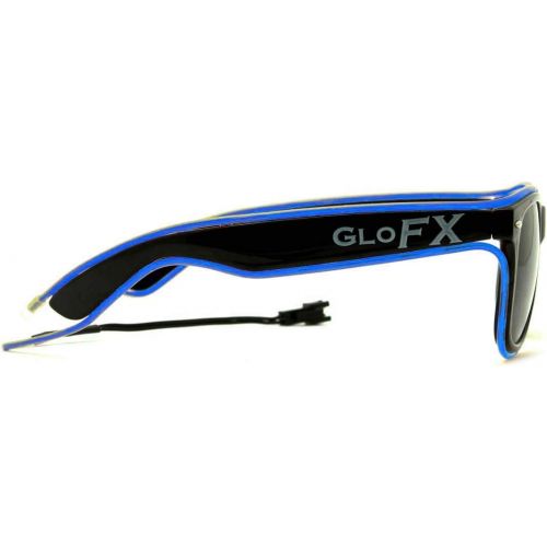  GloFX Light Up EL Wire Glasses - Blue - LED Rave Party Sound Activated (Blue)