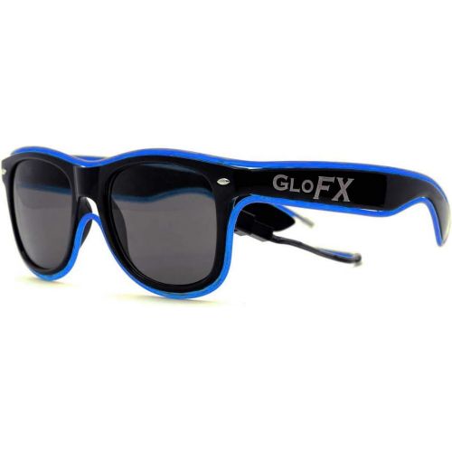  GloFX Light Up EL Wire Glasses - Blue - LED Rave Party Sound Activated (Blue)