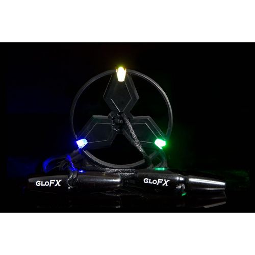  GloFX Black Ion Orbit 3 LED - Light Orbit Rave Orbital Round Circle - Zero Rattle