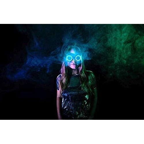  GloFX Pixel Pro LED Glasses [350+ Epic Modes] - Programmable Rechargeable Light Up EDM Festival Rave Party Sunglasses