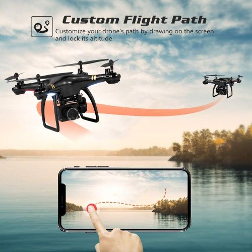  [아마존 핫딜]  [아마존핫딜]GPS Drone with Camera HD 1080P Return Home, Global Drone GW168, FPV Quadcopter Drones with Servo Gimbal Adjustable Wi-Fi Camera Live Video, Follow Me, Altitude Hold, Drone for Begi