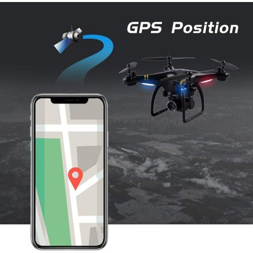  [아마존 핫딜]  [아마존핫딜]GPS Drone with Camera HD 1080P Return Home, Global Drone GW168, FPV Quadcopter Drones with Servo Gimbal Adjustable Wi-Fi Camera Live Video, Follow Me, Altitude Hold, Drone for Begi