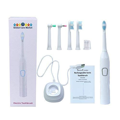  Global Care Market Electric Toothbrush and Teeth Whitening Polisher with High Frequency Sonic 30K Vibration for...