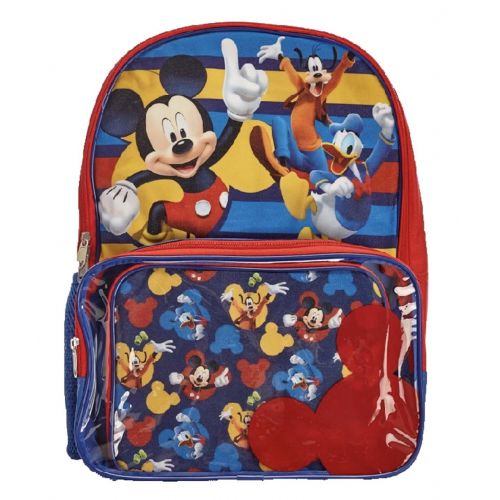  Global Design Concepts Mickey Mouse Disney Backpack with Clear Pocket Lunchbox Bag