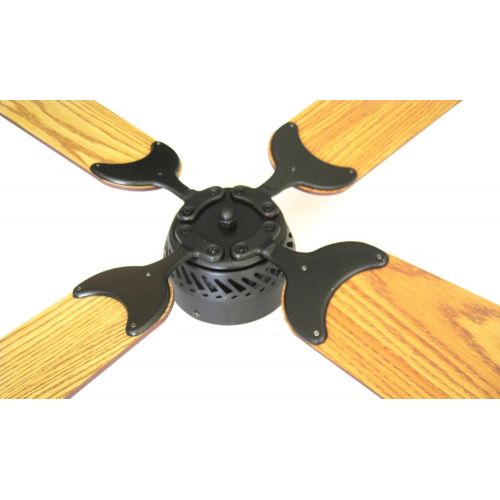  Global Electric 36-inch DC 12V Non-Brush Ceiling Fan for RV, Oil Rubbed Bronze Finish with Wall Control. OakLight Oak Reversible Blades