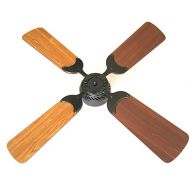 Global Electric 36-inch DC 12V Non-Brush Ceiling Fan for RV, Oil Rubbed Bronze Finish with Wall Control. Cherry/Light Cherry Reversible Blades
