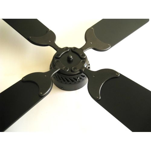  Global Electric 36-inch DC 12V Non-Brush Ceiling Fan for RV, Oil Rubbed Bronze Finish with Remote Control. Black Blades