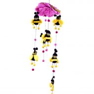 Global Groove Pink Felt Bumble Bee Mobile