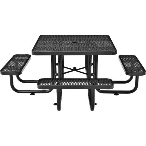  Global Industrial 46 Expanded Metal Square Picnic Table, Black