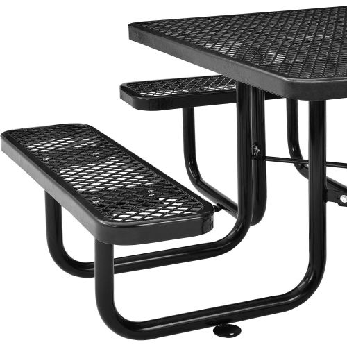  Global Industrial 46 Expanded Metal Square Picnic Table, Black