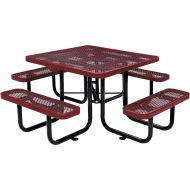 Global Industrial 46 Square Expanded Metal Picnic Table, Red