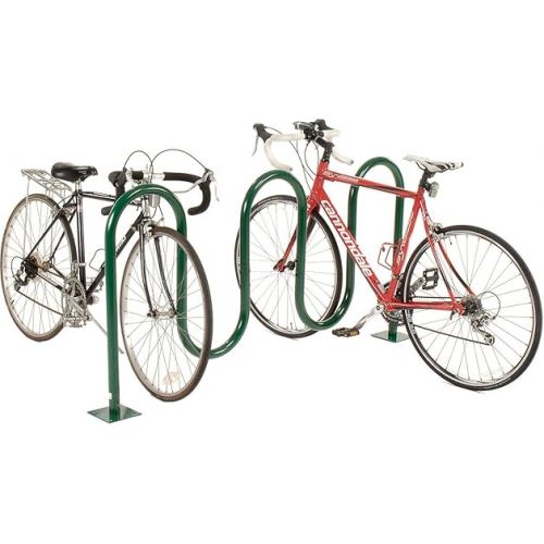  Global Industrial Wave Bike Rack, Green, Flange Mount, 7-Bike Capacity