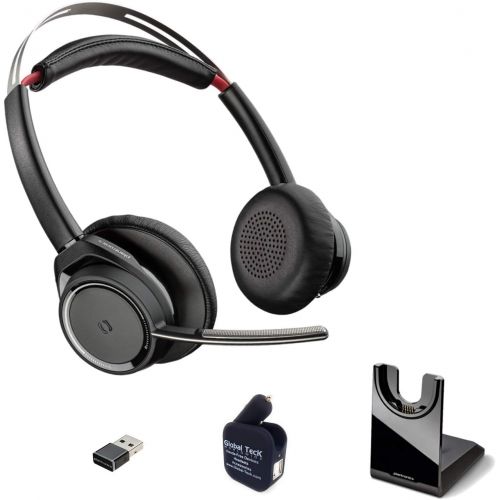  Global Teck Worldwide GTW Voyager Focus UC B825 Bluetooth Headphones with Microphone 202652-01-BC, Bluetooth USB Dongle, Smartphones, PC, MAC, Tablet - Zoom, Teams, Skype, Fuze, RingCentral, Combo USB P