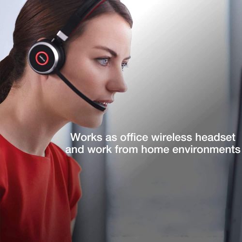  Global Teck Worldwide Jabra Evolve 65 Bluetooth Mono MS Headset - Compatible with Voice, Video App, PC, Mac - Teams, Zoom, Webex, Meet and More, with Global Teck Microphone Cushions, 6593-823-309 (Carto