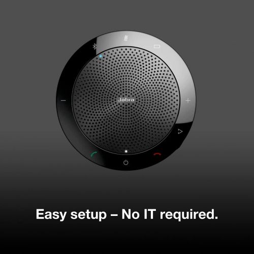  Global Teck Worldwide Jabra 510 Speak Bluetooth Speakerphone- PC, MAC, Tablet, Smartphone Compatible, MS Teams Skype Version 7510-109 - Global Teck Bonus Microfiber Cloth