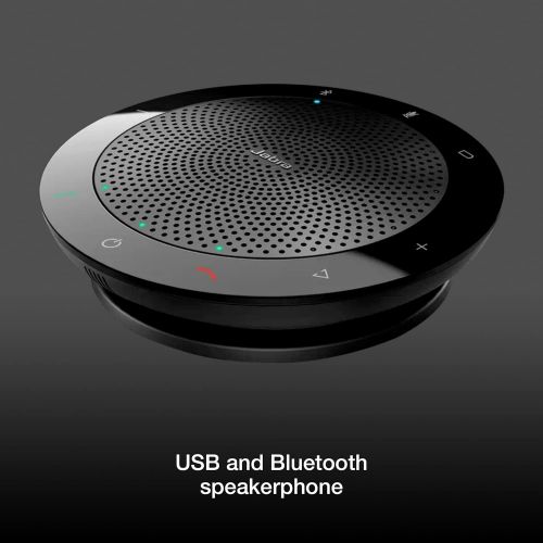  Global Teck Worldwide Jabra 510 Speak Bluetooth Speakerphone- PC, MAC, Tablet, Smartphone Compatible, MS Teams Skype Version 7510-109 - Global Teck Bonus Microfiber Cloth