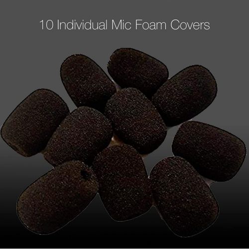  [아마존베스트]Global Teck Worldwide Universal Headset Foam Microphone Windscreens 10 pk, Mic Covers for Lapel, Lavaliers, BlueParrott B250, B350, B450, Plantronics, Jabra, Telex, Movo, VXI- Lux, Passport, Logitech