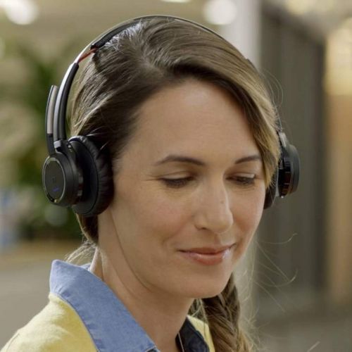  Global Teck Worldwide GTW Bundle Plantronics Voyager Focus UC Bluetooth Headphones MS 202652 02 B, Compatible with Teams, Zooms, Meet, Streaming Music, Smartphones, PC, MAC, Tablet, Dongle, Bonus Char