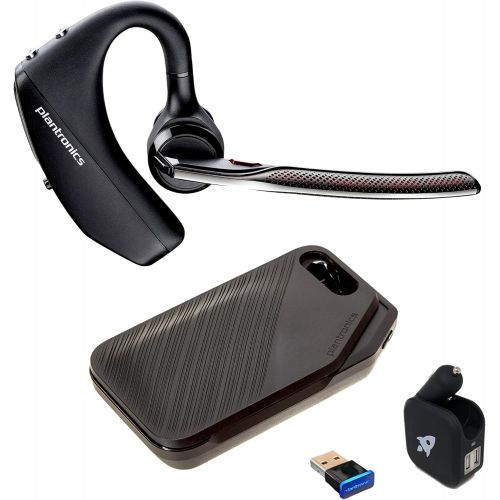  Global Teck Worldwide Plantronics Voyager 5200 UC Bluetooth Headset Bundle for Smartphones, PC, MAC Using RingCentral Software or App, Global Teck Bonus Wall Charger 206110 101