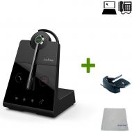Global Teck Worldwide Jabra Engage 65 Wireless Headset Bundle | PCDeskphone, USB, Lifter | Meets Microsoft Skype for Business Open Office Requirements | 13 Hour Battery, Busy Light, Connect 2 Devices |