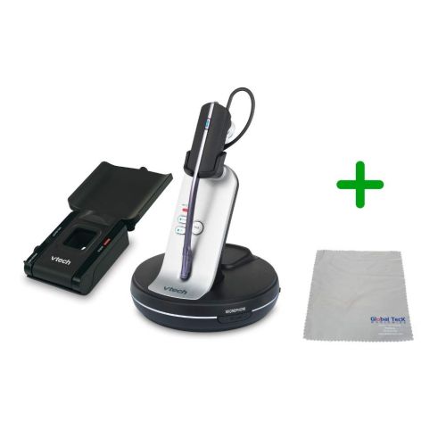  Global Teck Worldwide VTech VH6211 Cordless Wireless Headset Bundle | Includes Cleaning Cloth and Lifter (Remote Answering) for by Cisco, Nortel, Vertical, Comdial, Mitel, Panasonic (Analog) Phones | #V