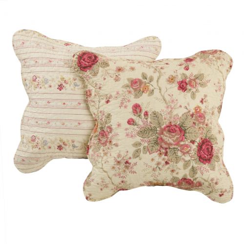  Greenland Home Fashions Claremont Collection Antique Rose Multi Color Dec. Pillow Pair Accessory by Greenlan