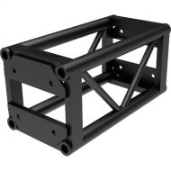 Global Truss DT-GP2 End Plated Square Truss Straight Segment (2', Black)