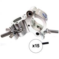 Global Truss Heavy-Duty Dual Swivel Clamp for 50mm Tubing (Silver, 15-Pack)