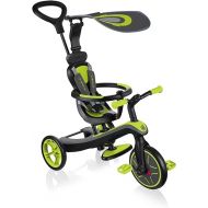 Globber 4-in-1 Toddler Trike Push Bike Stroller - Learning Tricycle for Toddlers Converts Into Balance Bike - Safe Outdoor Ride On Toys for Kids (Lime Green)